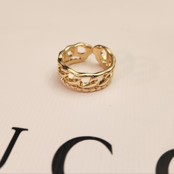 None Jewelry - 🔷️ Gold Plated Double Chain Design Ring Size 5